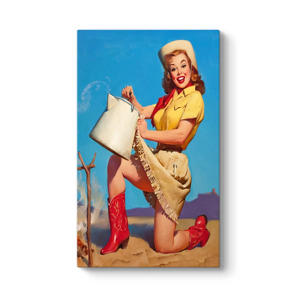 Pin Up Girl Kovboy Tablosu - Model 35